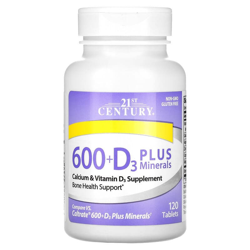 21st Century 600+D3 Plus Minerals 120 Tablets 740985274989