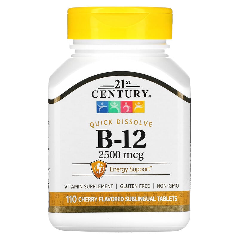 21st Century B-12 Cherry 2,500 mcg 110 Sublingual Tablets 740985271124