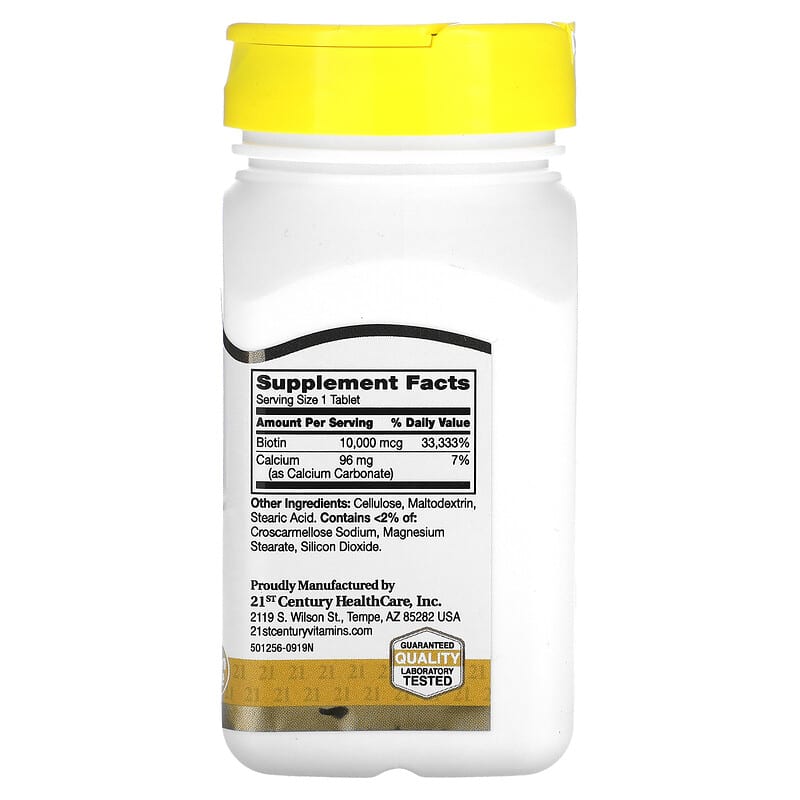 21st Century, Biotin, 10,000 mcg, 120 Tablets 740985277577