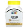21st Century Biotin 800 mcg 110 Easy Swallow Tablets 740985228814