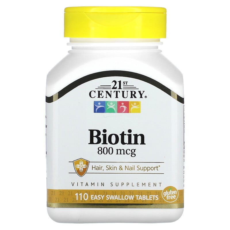 21st Century Biotin 800 mcg 110 Easy Swallow Tablets 740985228814