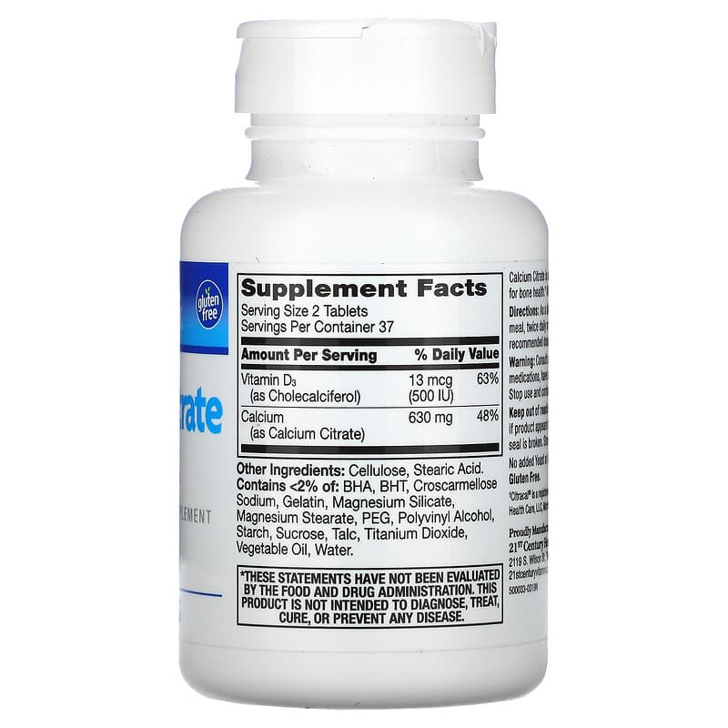 21st Century, Calcium Citrate + D3 Maximum, 75 Tablets 740985274927