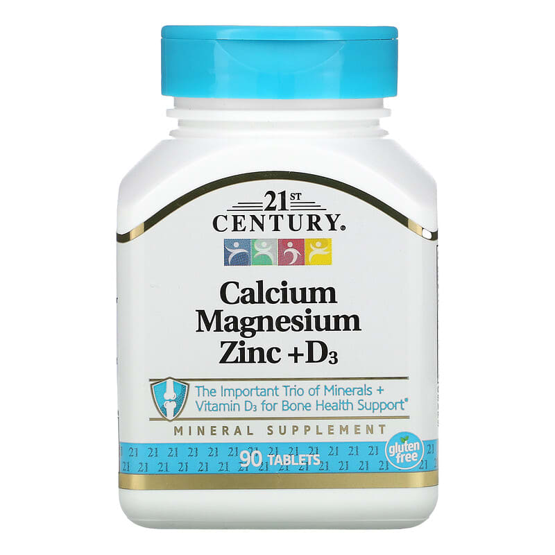 21st Century Calcium Magnesium Zinc + D3 90 Tablets 740985222638