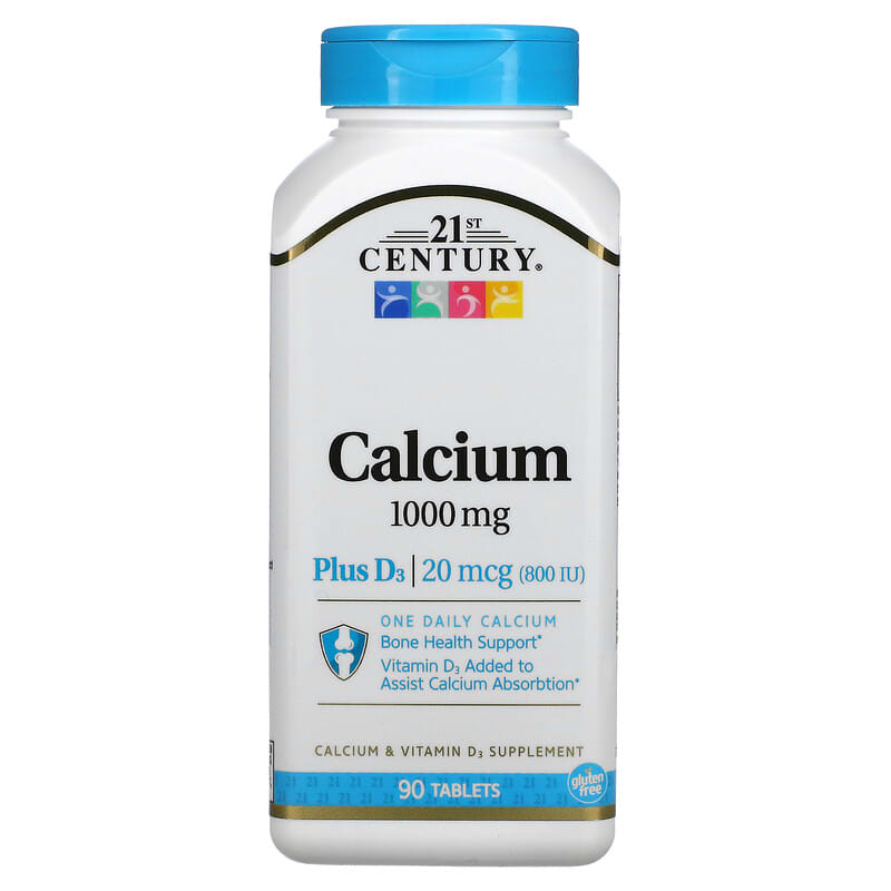 21st Century Calcium Plus D3 1,000 mg 90 Tablets 740985270707