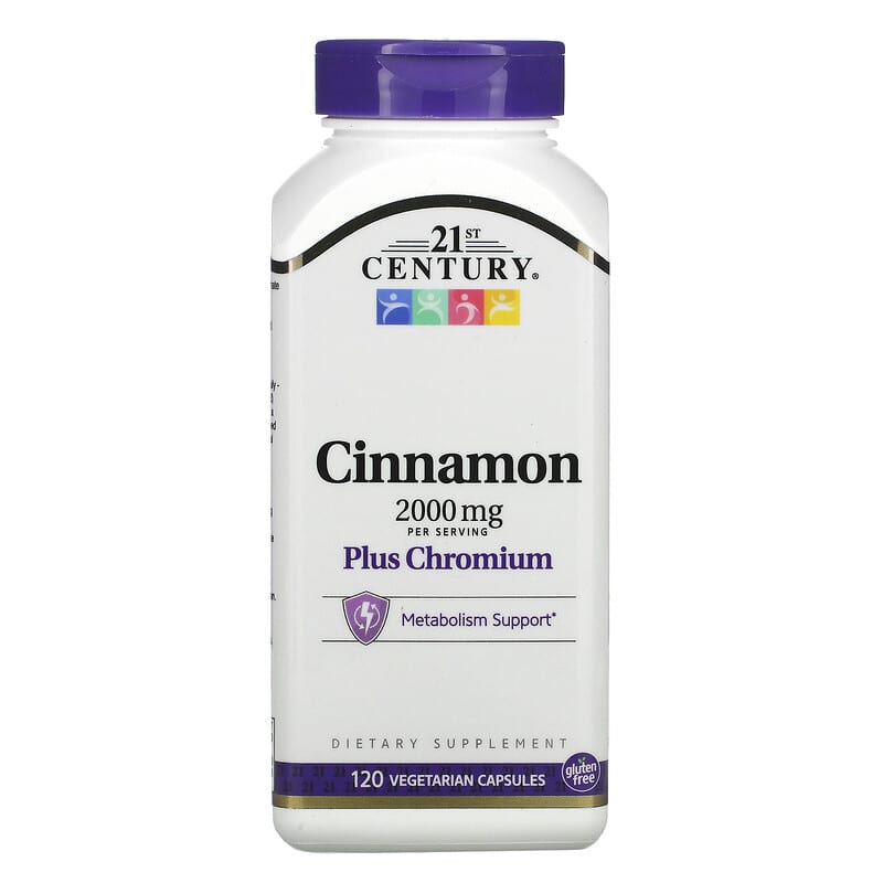 21st Century Cinnamon Plus Chromium 500 mg 120 Vegetarian Capsules 740985273838