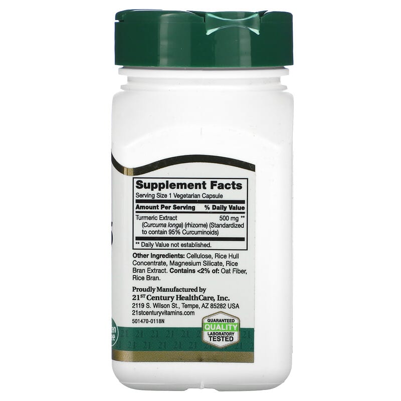 21st Century, Curcumin 95, 500 mg, 45 Vegetarian Capsules 740985227572