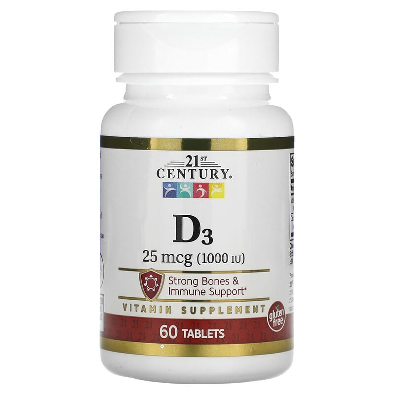 21st Century D3 25 mcg (1,000 IU) 60 Tablets 740985280300