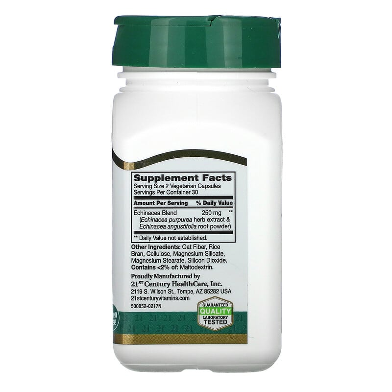 21st Century, Echinacea Complex, 250 mg, 60 Vegetarian Capsules 740985212875