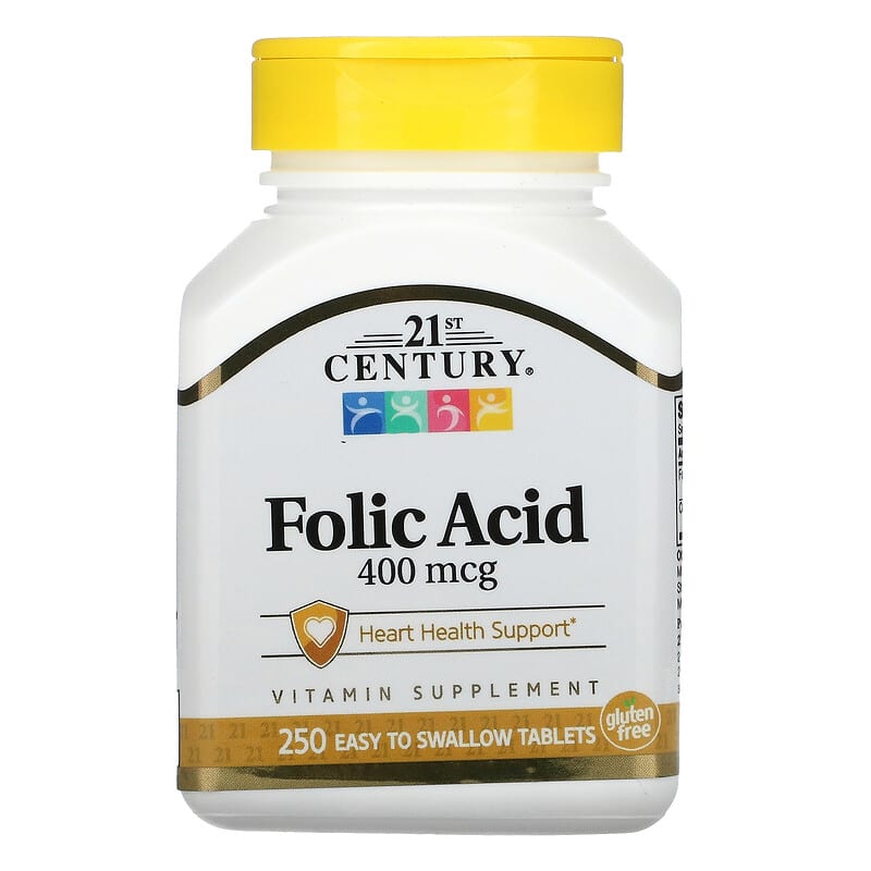 21st Century Folic Acid 400 mcg 250 Easy to Swallow Tablets 740985213773