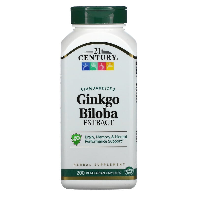 21st Century Ginkgo Biloba Extract Standardized 200 Vegetarian Capsules 740985216873