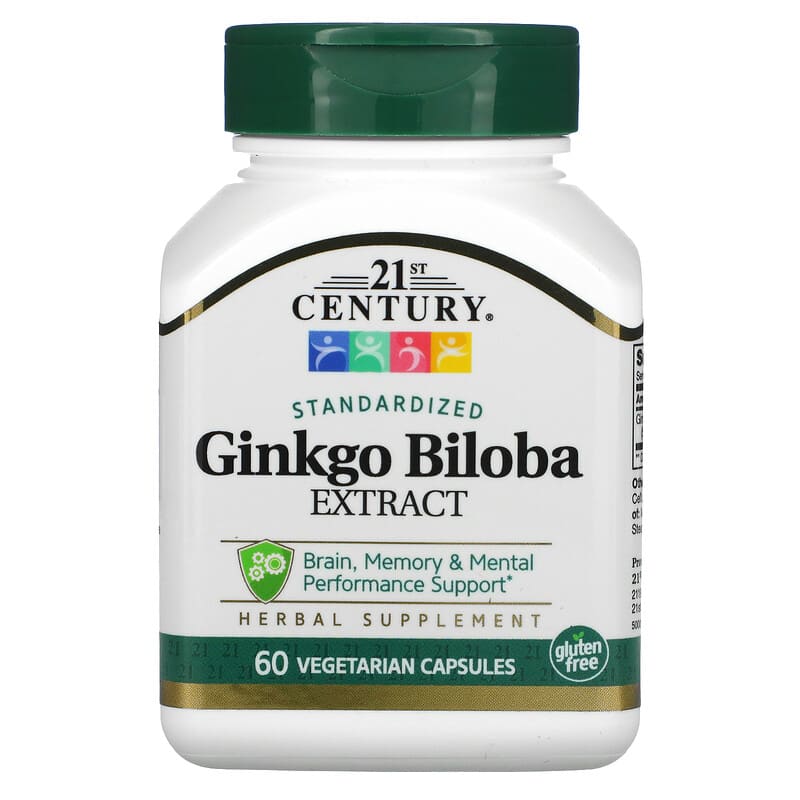 21st Century Ginkgo Biloba Extract Standardized 60 Vegetarian Capsules 740985212493