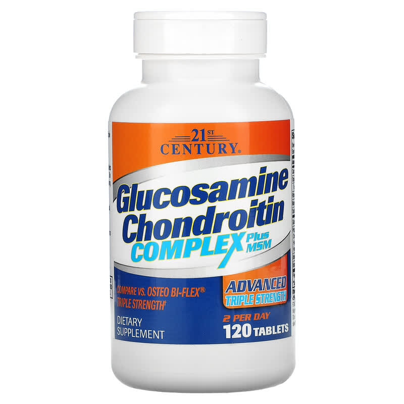 21st Century Glucosamine Chondroitin Complex Plus MSM Advanced Triple Strength 120 Tablets 740985274385
