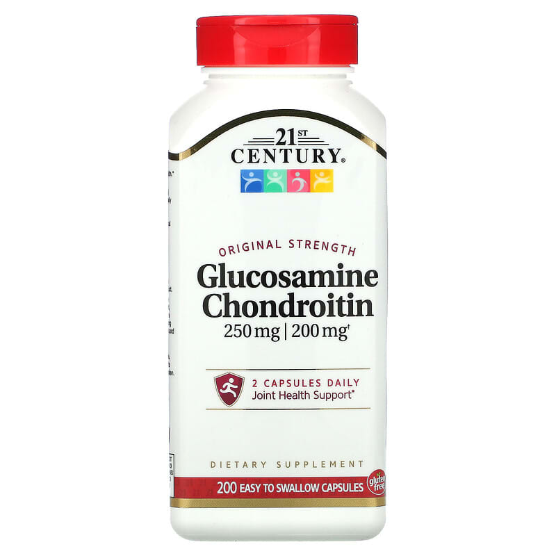 21st Century Glucosamine/Chondroitin Original Strength 250 mg/200 mg 200 Easy to Swallow Capsules 740985216903