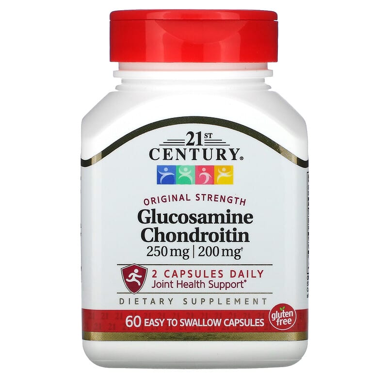 21st Century Glucosamine/Chondroitin Original Strength 250 mg/200 mg 60 Easy to Swallow Capsules 740985214725