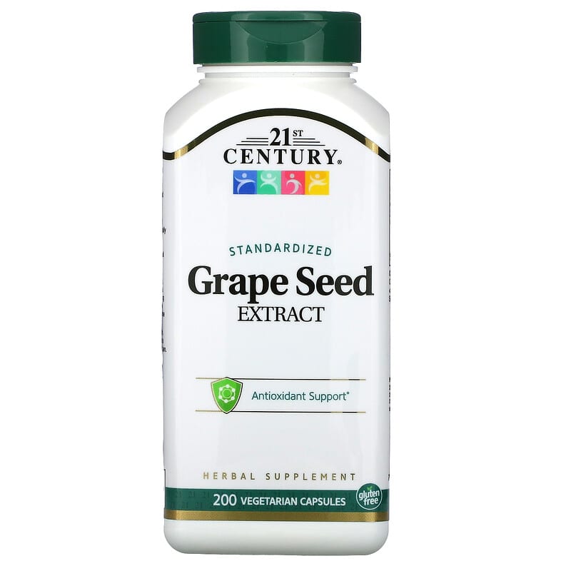 21st Century Grape Seed Extract Standardized 200 Vegetarian Capsules 740985219560