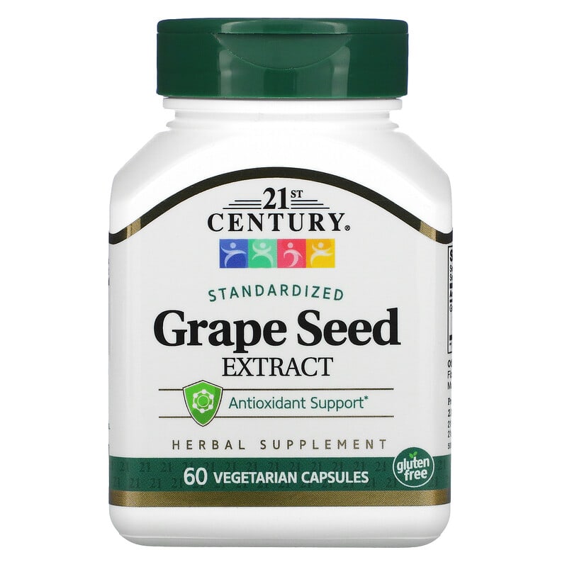 21st Century Grape Seed Extract Standardized 60 Vegetarian Capsules 740985213780