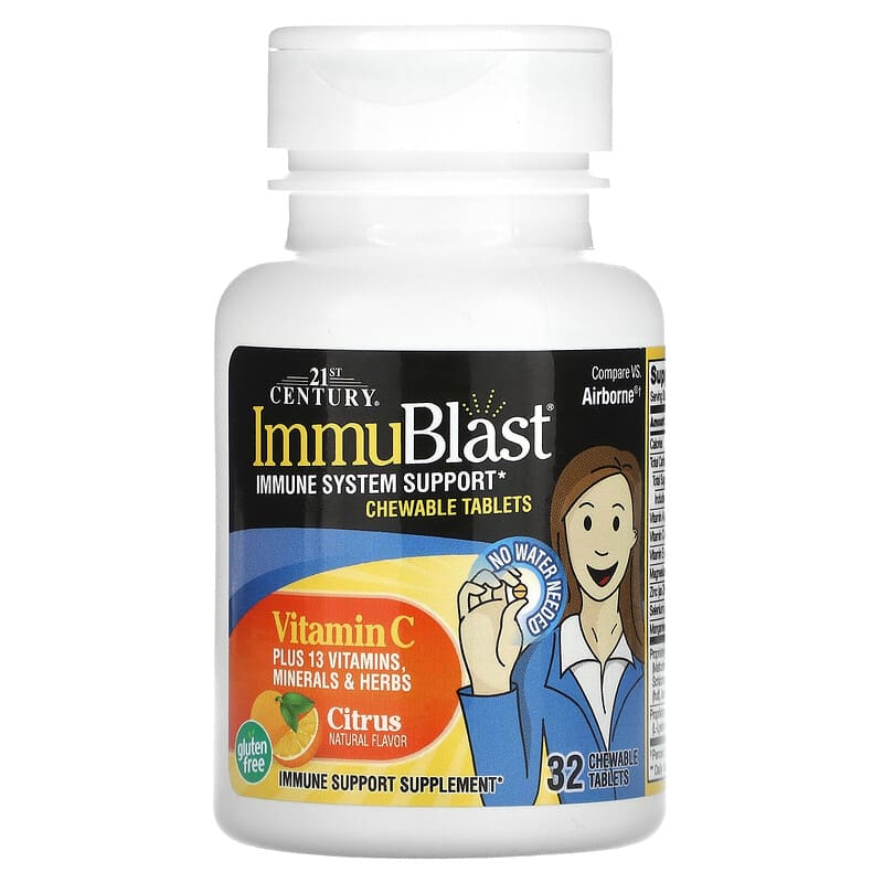 21st Century, ImmuBlast, Vitamin C, Citrus, 32 Chewable Tablets 740985276969