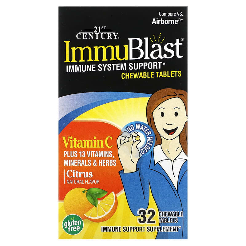 21st Century ImmuBlast Vitamin C Citrus 32 Chewable Tablets 740985276969