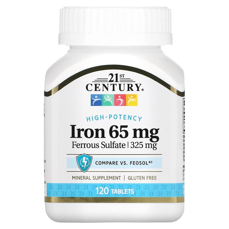 21st Century Iron 65 mg 120 Tablets 740985226704