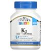 21st Century K2 MK-7 100 mcg 110 Vegetarian Capsules 740985280676