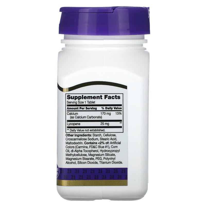 21st Century, Lycopene, 25 mg, 60 Tablets 740985224007