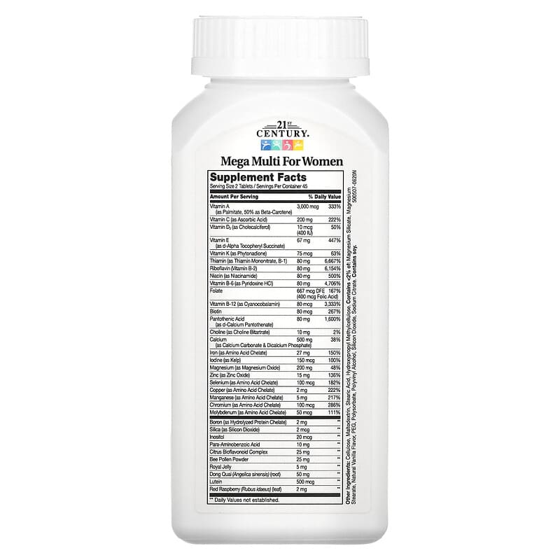21st Century, Mega Multi for Women, 90 Tablets 740985226599