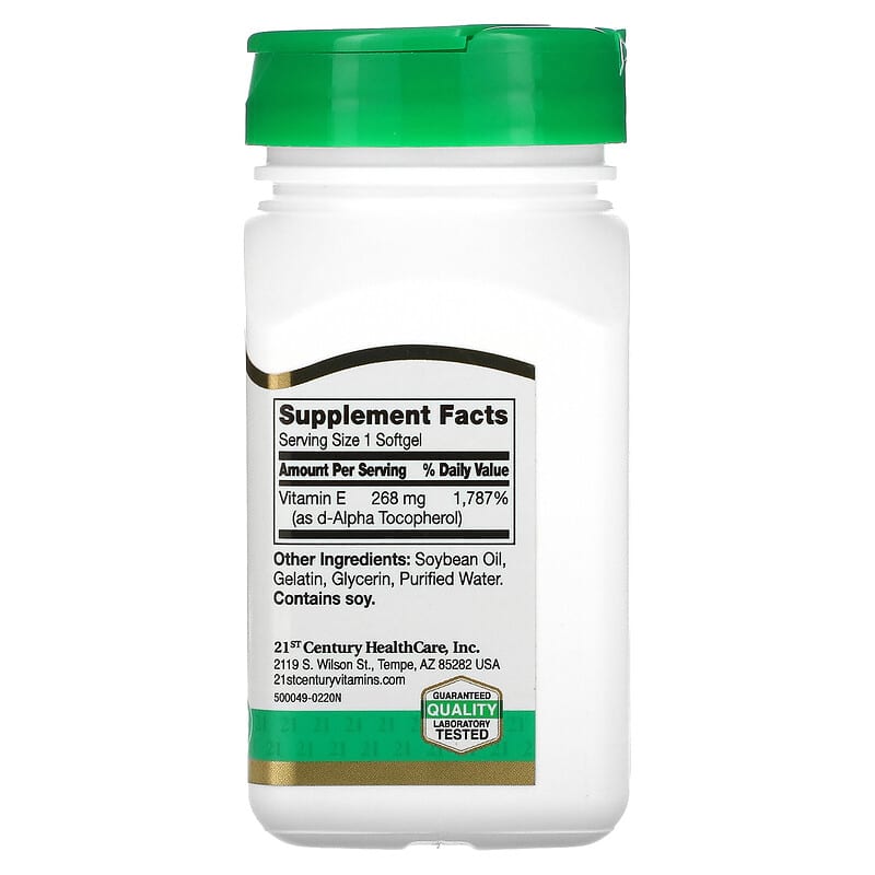 21st Century, Natural Vitamin E, 268 mg (400 IU), 110 Softgels 740985223437