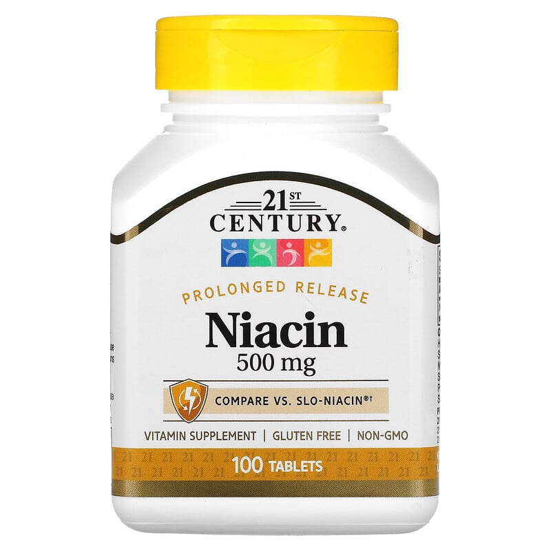 21st Century Niacin Prolonged Release 500 mg 100 Tablets 740985274743