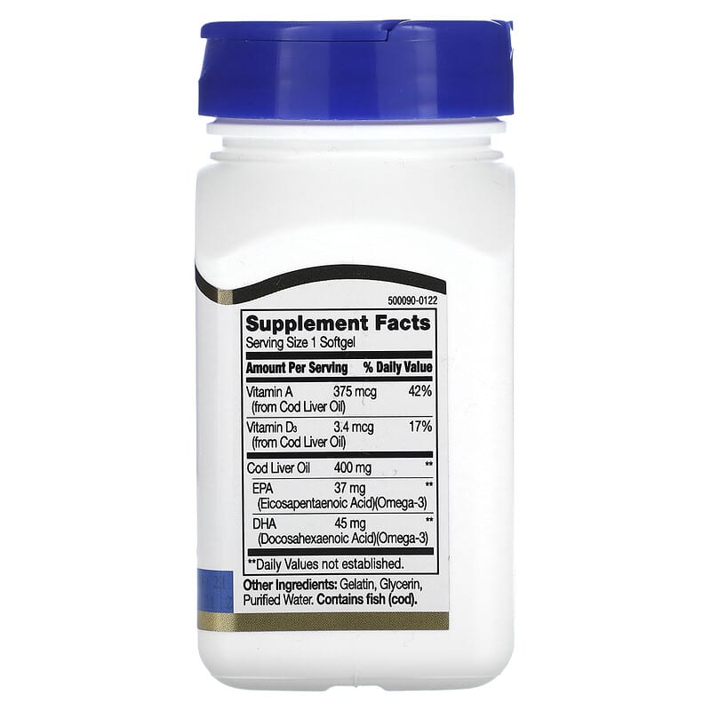 21st Century, Norwegian Cod Liver Oil, 400 mg, 110 Softgels 740985211687