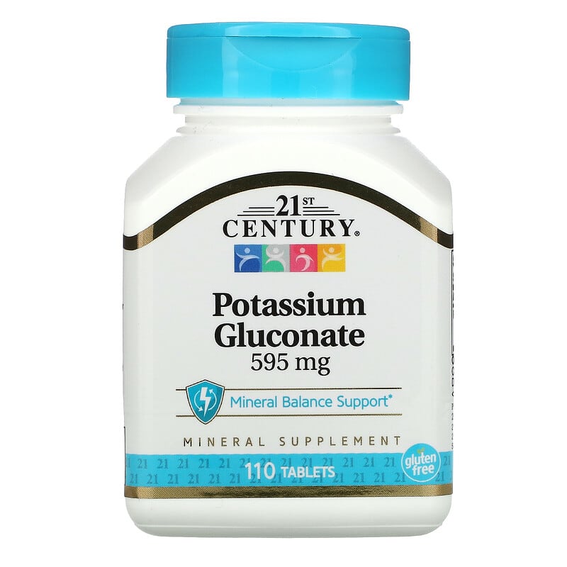 21st Century Potassium Gluconate 595 mg 110 Tablets 740985213872