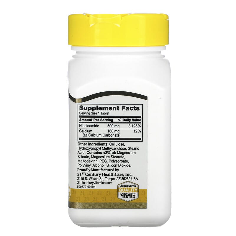 21st Century, Prolonged Release Niacinamide, 500 mg, 110 Tablets 740985225509