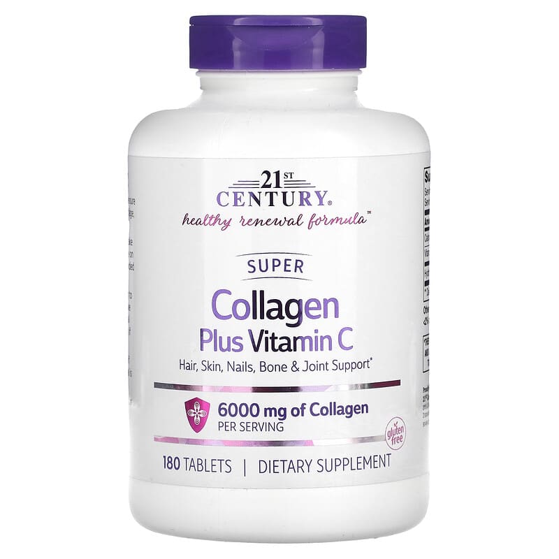 21st Century Super Collagen Plus Vitamin C 1,000 mg 180 Tablets 740985224243