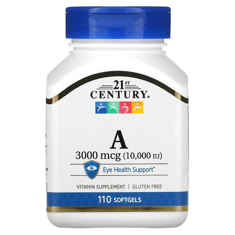 21st Century Vitamin A 3,000 mcg (10,000 IU) 110 Softgels 740985214640