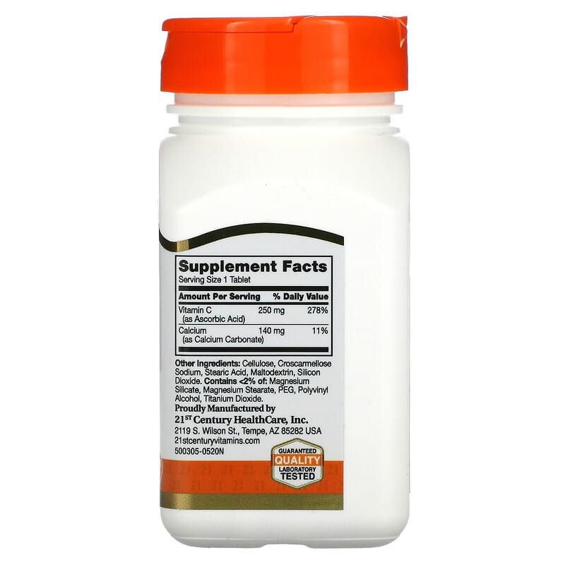 21st Century, Vitamin C, 250 mg, 110 Tablets 740985222942