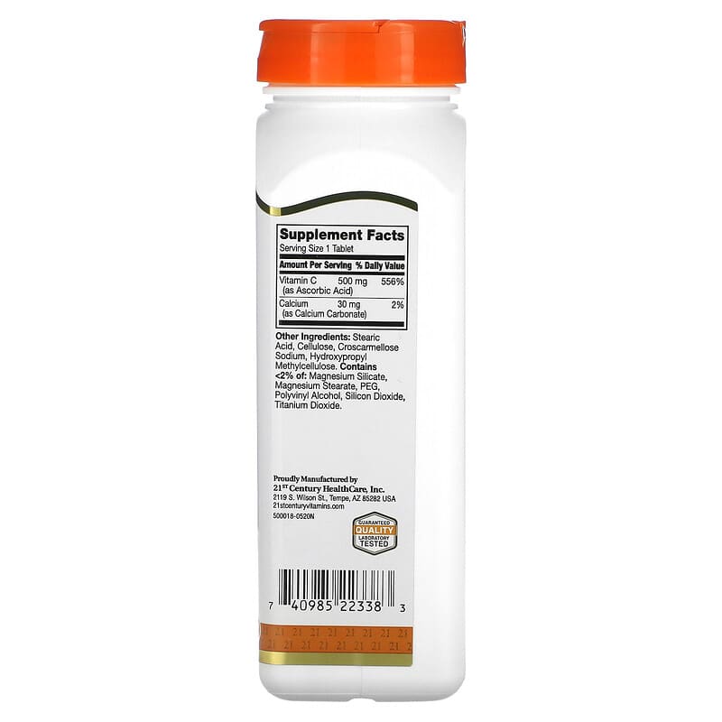 21st Century, Vitamin C, 500 mg, 250 Tablets 740985223383
