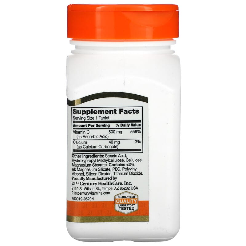 21st Century, Vitamin C, Prolonged Release, 500 mg, 110 Tablets 740985211908
