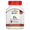 21st Century Vitamin D3  125 mcg  110 Rapid Release Softgels 740985280591