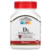 21st Century Vitamin D3 25 mcg (1,000 IU) 300 Tablets 740985272923