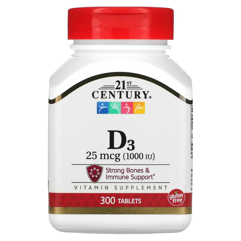 21st Century Vitamin D3 25 mcg (1,000 IU) 300 Tablets 740985272923