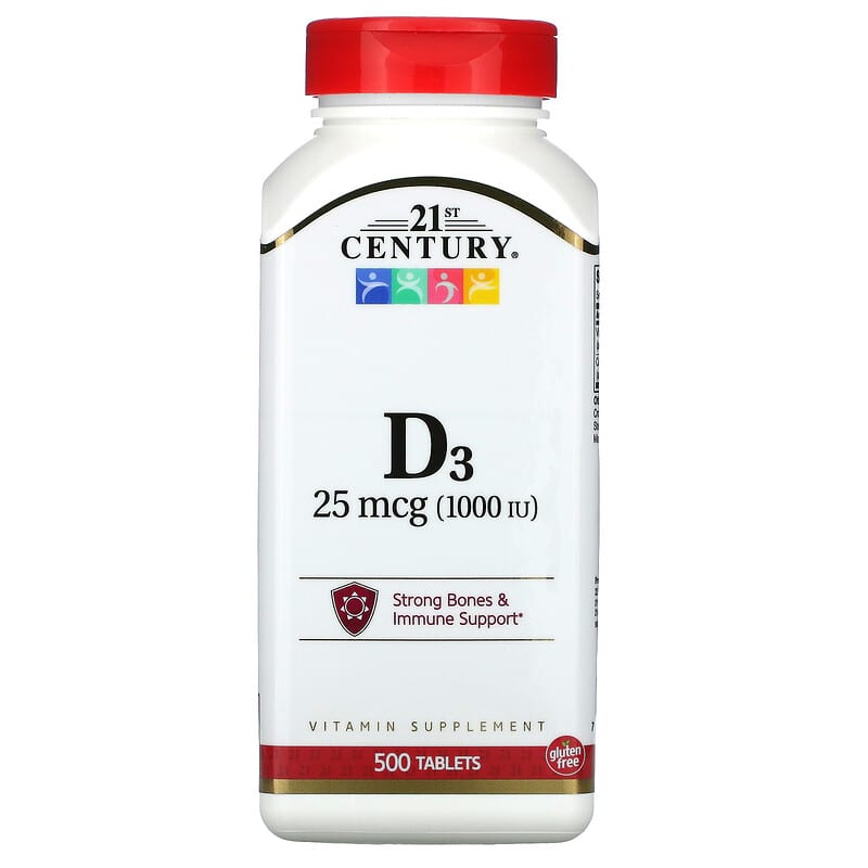 21st Century Vitamin D3 25 mcg (1,000 IU) 500 Tablets 740985271391