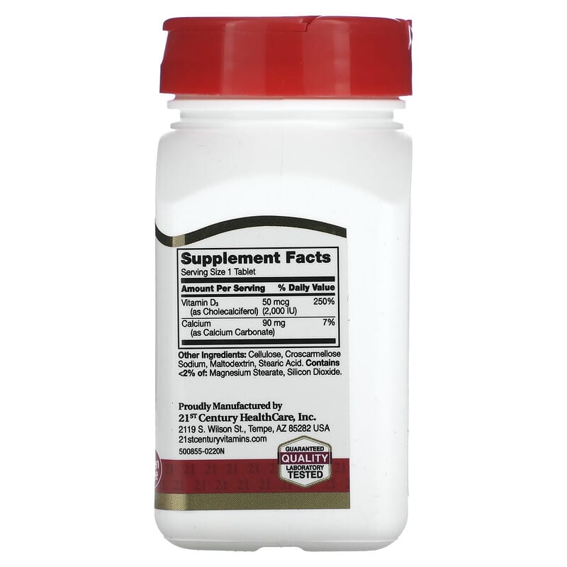 21st Century, Vitamin D3, 50 mcg (2,000 IU), 110 Tablets 740985271117
