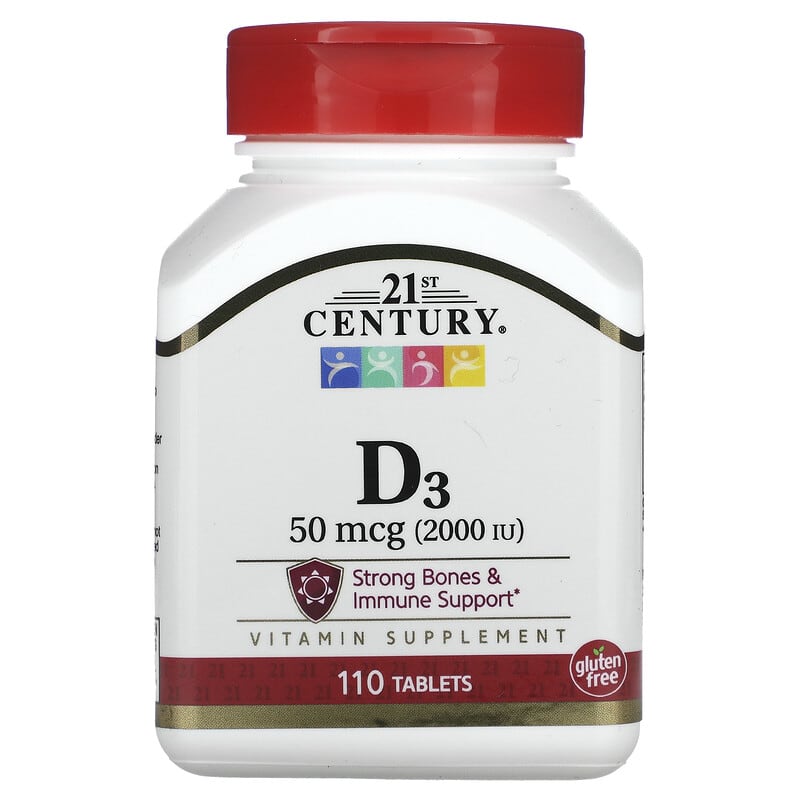 21st Century Vitamin D3 50 mcg (2,000 IU) 110 Tablets 740985271117