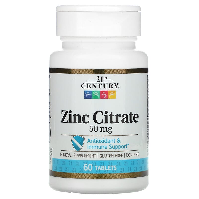 21st Century Zinc Citrate 50 mg 60 Tablets 740985280263