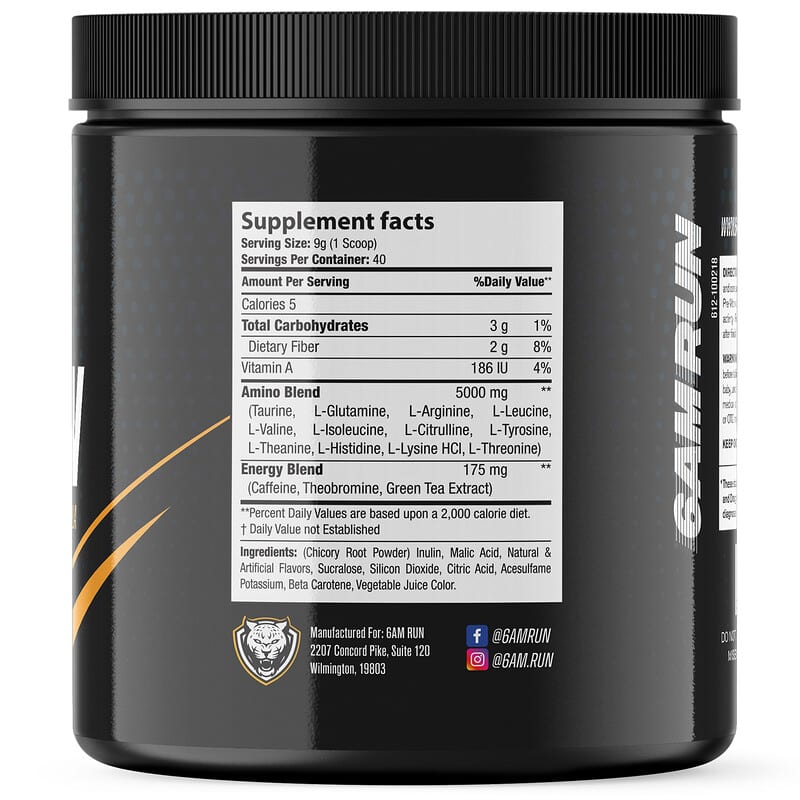 6AM Run, Marathon, Advanced Amino + Preworkout Formula, Peach Mango, 12.7 oz (360 g) 745558343475