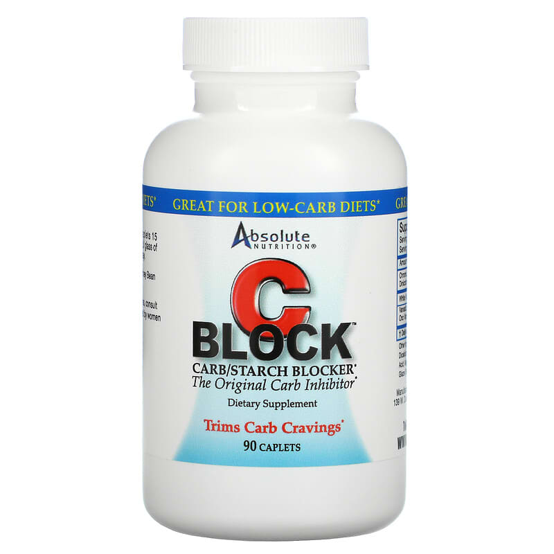 Absolute Nutrition, CBlock, Carb/Starch Blocker, 90 Caplets 708235088465