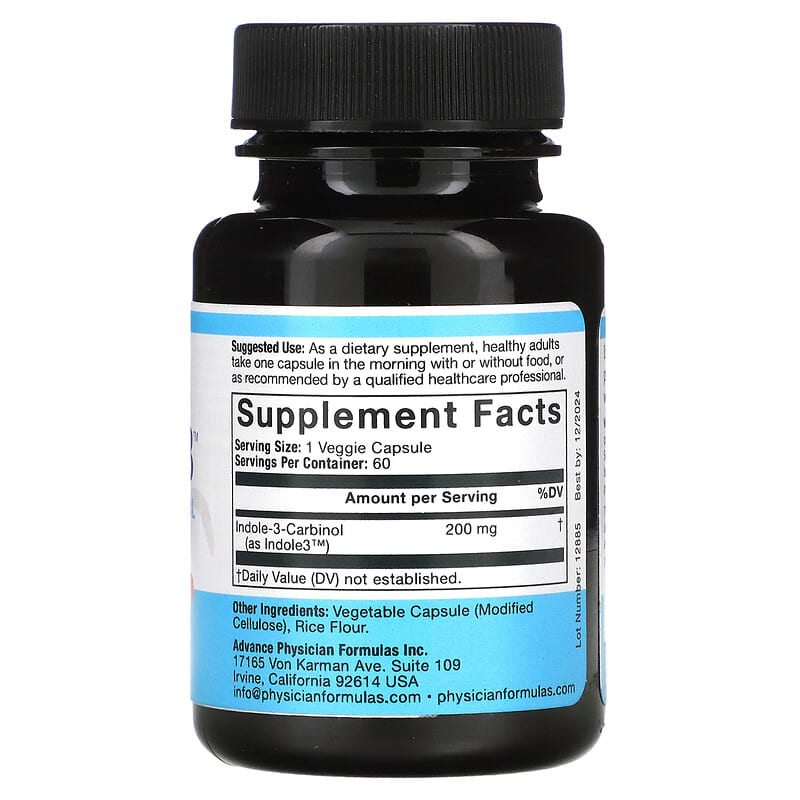 Advance Physician Formulas, Inc., Indole-3-Carbinol, 200 mg, 60 Vegetable Capsules 896996000281