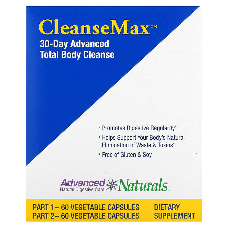 Advanced Naturals CleanseMax 30-Day Advanced Total Body Cleanse 2 Bottles 60 Vegetable Capsules Each 631257422224