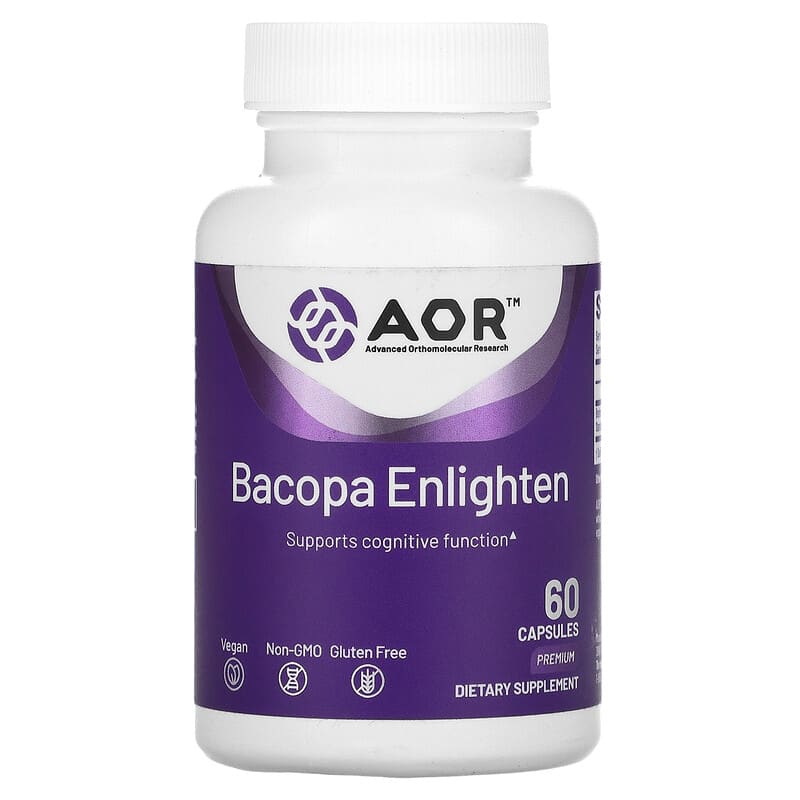 Advanced Orthomolecular Research AOR Bacopa Enlighten 60 Capsules 624917080254