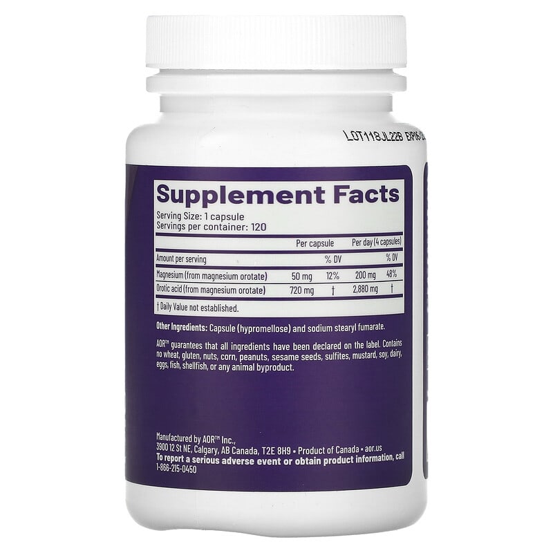 Advanced Orthomolecular Research AOR, Cardio Mag 2.0, 120 Capsules 624917080896