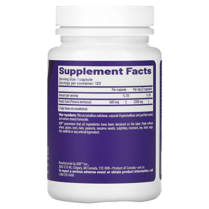 Advanced Orthomolecular Research AOR, Mastica Chios, 120 Capsules 624917080124